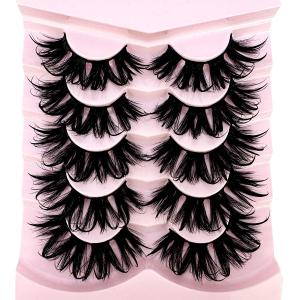 HBZGTLAD Cat eye Eyelashes 3D Natural False Lashes D Curl Fluffy Soft Cross 5 pairs Manga Lashes Wispy Natural Eyelash Extension Makeup (S25)