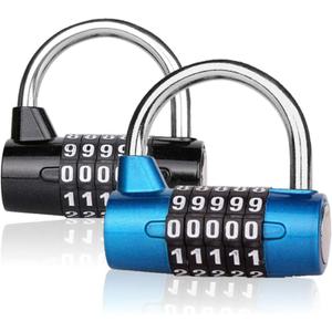 2 Pack Combination Lock Outdoor 5 Digit Combination Padlock Gym Locker Lock, School Locker, Sports, Hasp Cabinet, Fence, Gate, Toolbox Combo Lock