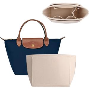 SMART DK Purse Organizer Insert for Longchamp Le Pliage Handbag Insert (beige, L/11 * 6.69 * 9.84in)