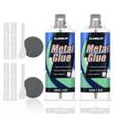 2-Pack Heavy Duty Metal Glue & Steel Epoxy - (1.76oz x 2) Waterproof Liquid Weld, Strongest Adhesive for Multiple Surfaces: Plastic, Ceramic, Pipe Leak Sealer, Cold Welding Repair Kit