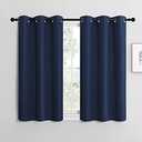 NICETOWN Blackout Draperies Curtains, Navy, 1 Pair, 34 x 36 inches, All Season Thermal Insulated Solid Grommet Top Blackout Curtains/Drapes for Kid's Room