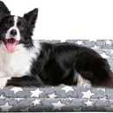 WITTOP Washable Dog Bed Plush Orthopedic Outdoor Crate Mat with Non-Slip Bottom,Luxe Soft Kennel Pad for Pets, Cozy Cage Cushion & Pet Sleeping Mattress Large Sized,Medium,Small Dogs,36 x 24 inch,Grey