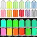 12 Colors Glow in The Dark Embroidery Thread Colorful Luminary Polyester Machine Accessories 550 Yard Sewing Thread for Embroidery Quilting Sewing Decorations