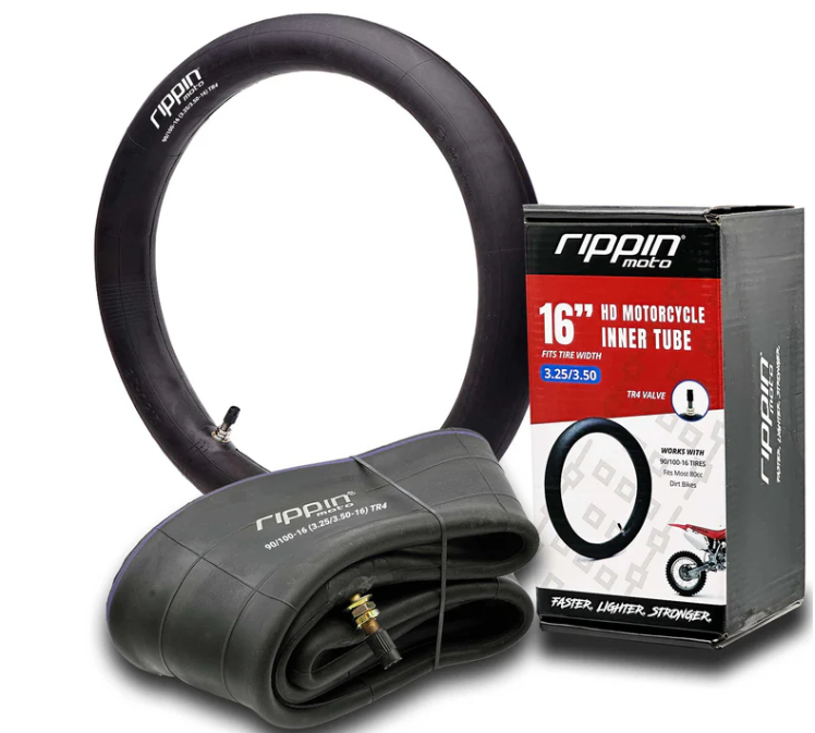 Rippin Moto 3.25/3.50-16 Heavy Duty Inner Tube (90/100-16)  - TR4 Valve - Fits Most Motocross Tires, Surron Light Bee X, Talaria, E-Ride PRO SS, Altis Sigma, Rawrr Mantis