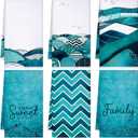 Bencailor 6 Pcs Teal Kitchen Towels Turquoise Dish Hand Towels Farmhouse Absorbent Tea Washcloth for Winter Spring Bathroom Kitchen Decor Gifts 24 x 16''
