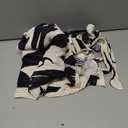 OYOANGLE Women's 2 Piece Vacation Outfits Graphic Print Knitted Crop Halter Top and Wide Leg Pants Set (Black, S)