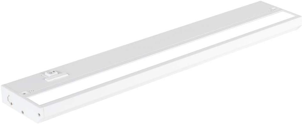 LED Under Cabinet Lighting Hardwired - 3CCT 18 Inch White Finish - Undercabinet Lights for Kitchen - Linkable Undercounter Dimmable Plug in Light or Hard Wired - Under Counter Fixture Direct Wire