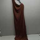 Parthea Women's Elegant One Shoulder Long Formal Sparkly Dresses Sequin High Split Evening Wedding Guest Party Maxi Dress (8-10, Brown)