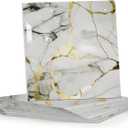 10 Sheets Marble Peel and Stick Backsplash Tile, 12"x12" Waterproof PVC Self Adhesive Tile Shower Wall Panels for Bathroom, Kitchen, Living Room (Gold White)