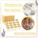 ACITHGL 24 Pcs 4oz Mini Mason Jar Candles Small Lavender Scented Candles Bulk Aromatherapy Ideal Souvenir Favors for Wedding Birthday Party (Gold, 24)