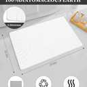 Stone Bath Mat 24"x16" - Diatomaceous Earth Shower Mat, Quick Dry, Anti-Slip, Modern Design with Bonus Non-Slip Pad - Perfect for Home Safety and Style, White, Semicircle