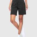 Women's 7" Athletic Hiking Long Shorts with Pockets High Waisted Dark Grey (S)