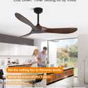 52 Inch Outdoor Ceiling Fan without Light, Smart Wood Ceiling Fan with Remote Control & Alexa/Google, 3 Blades High CFM for Patios Farmhouse Red Walnut