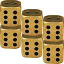 6 Sided Vintage Decor Dice 6pcs Antique Metal Brass Square Corner for Poker Party Game Festival Carnival Decoration