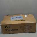 42x42 Inch Puppy Playpen with Cover, Dog Playpen for Puppies or Small Dogs, Pet Fence for Indoor & Outdoor, Sturdy Safety DogPen with Thickened Fabric, High-Strength Nylon Wire Mesh, Blue