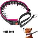 Mayerzon Martingale No Pull Collar for Medium Large Dogs, Patented Anti Pull Dog Collar with Buckle for Walking Training, with Neoprene Padding and Reflective Stitching, Adjustable(Hot Pink Trim, M) (Medium,2.5mm,14.5"-18.5"Neck)