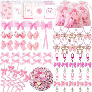 DMIGHT Pink Bow Party Favors, Pink Coquette Bow Gift Bags for Bow Coquette Party Decorations Supplies