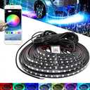 Car Underglow LED Light Kits,Bluetooth 4.0 RGB Color LED Strip Lights with App Control,Sync to Music 4 PCS(2x59 + 2x75 inch) Waterproof for All Cars.