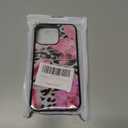 Leopard Print Phone Case Fit for iPhone 15 Pro Max  TPU Shockproof Protective Pink Floral Stylish and Unique Phone Cover Gift for Boy Girl Men Women