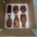 Petal Petite Glass Vase Set of 6 Small Amber Glass Bud Vases, Mini Vintage Flower Vases for Wedding Centerpieces & Table Décor, Champagne Vases in Bulk for Single Stem, Home and Office Decor