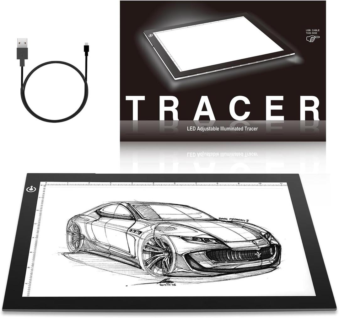 ME456 A4 LED Light Box 9x12 Inch Light Pad Only 5mm Ultra-Thin USB Power Light Table for Tracing, Tattoo Transferring, Drawing, Streaming, Sketching, Animation, Stenciling, Diamond Art Painting