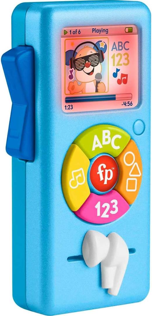 Fisher-Price Baby Learning Toy Laugh & Learn Puppys Music Player with Lights & Fine Motor Activities for Infants Ages 6+ Months, Blue