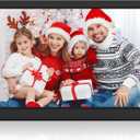 15 inch Digital Picture Frame with Wall Mounting Bracket,1920x1080 Digital Photo Frame Support 1080P Video, Music, Slideshow, Breakpoint Play, Adjustable Brightness (Black)