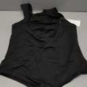 REORIA Butsmooth Womens Sexy Sleeveless Square Neck Double Lined Basic Bodysuit Tank Tops (Large, Black)