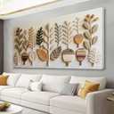 Large Boho Wall Art For Living Room Abstract Wall Artwork Modern Canvas Art Wall Decor 29" X 58" Painting White Wall Art For Bedroom Hotel Office Apartment Home Decoration （Printed Decorations）