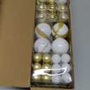 DomeStar 100PCS Christmas Tree Ornaments, Christmas Ball Set Glitter Shatterproof Baubles Snowflakes Gold White for Xmas Tree Wreath Christmas Party Wedding