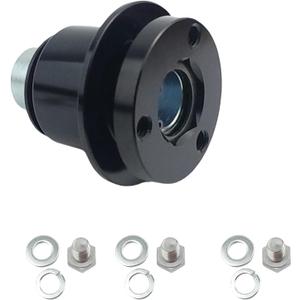 3 Hole Steering Wheel Quick Release Hub Adapter Kit, Black Aluminum Alloy Car Universal 360 Degree Disconnect Hub Fast Disassembly