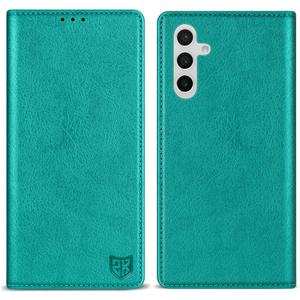 ZZXX for Samsung Galaxy S24 FE Wallet Case with [RFID Blocking] Card Slot Stand Strong Magnetic Leather Flip Fold Protective Phone Case for Samsung Galaxy S24 FE Case Wallet(Lake Blue-6.7 inch)