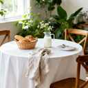 Pureegg Plastic Table Cloth Disposable 6 Pack, 84'' Round Table Cloths, Party, Picnic, Wedding, Decorative Tablecloths, Round, White Plastic Cover, Waterproof, White