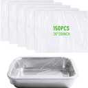 AmazingSpark 150 Pcs 26" x 20" Steam Pan Liners, Disposable Roaster Liners for 1/2 1/3 1/4 Size Pans for Holiday Meals Restaurants Catering Bulk Food Prep