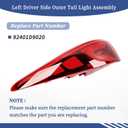 Rear Left Driver Side Outer Tail Light Assembly Compatible with Kia Sportage 2017 2018 2019 EX/LX 2.4L Rear Brake Taillight Lamp Replaces 92401D9020 (Rear Left Outer)