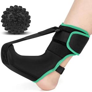 Plantar Fasciitis Night Splint Sock with Massage Ball for Plantar Fasciitis Relief, Soft & Comfortable Foot Brace for Achilles Tendonitis Heal Spur Foot-drop Flat-arch for Women and Men, Medium-Green