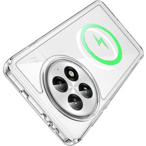 OnePlus 13 Case Clear Compatible with MagSafe, Built-in Magnetic Ring Slim Rugged Bumper Cover Shockproof (Clear)