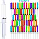 125 Pack Jello Syringes with Caps, 10ml Reusable Plastic Syringes for Party Desserts, Jelly, Pudding, Juice - BPA-Free Halloween Thanksgiving Christmas Birthday Supplies