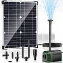 POPOSOAP Solar Water Pump Fountain,20W Solar Fountain Pump 320GPH Solar Powered Water Pump with Adjustable Flow, PVC Tubing and 16.4ft Cord Length for Ponds, Garden, Waterfall, Fish Pond