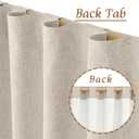 LAMIT Linen 100% Blackout Window Curtains for Bedroom, 45 Inches Linen Textured Thermal Farmhouse Curtains Back Tab and Rod Pocket Window Panels with White Liner, 2 Panels, 52 x 45 Inch, Oatmeal