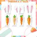 24 Pcs Large Easter Decorations Indoor Bunny Ears Carrot Easter Tree Picks Rabbit Decorations for Tree Topper Home Office Party Vase Decor (White Orange)