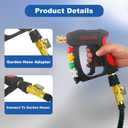 DUSICHIN Power Washer Gun Short Wand With Color-coded Tip Holder on Handle, 5 Tips Car Wash Spray Gun M22-14mm Inlet, High Pressure On Pressure Washers, Garden Hose Adapter for Low Pressure Use