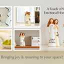 Resin Sister Figurine Statue, 6" Hand-Painted Friendship Sculpture for Best Friends, Sisters, Women  Unique Gift for Birthday, Christmas, Elegant Home Decor Keepsake with Best Wishes Card (White)