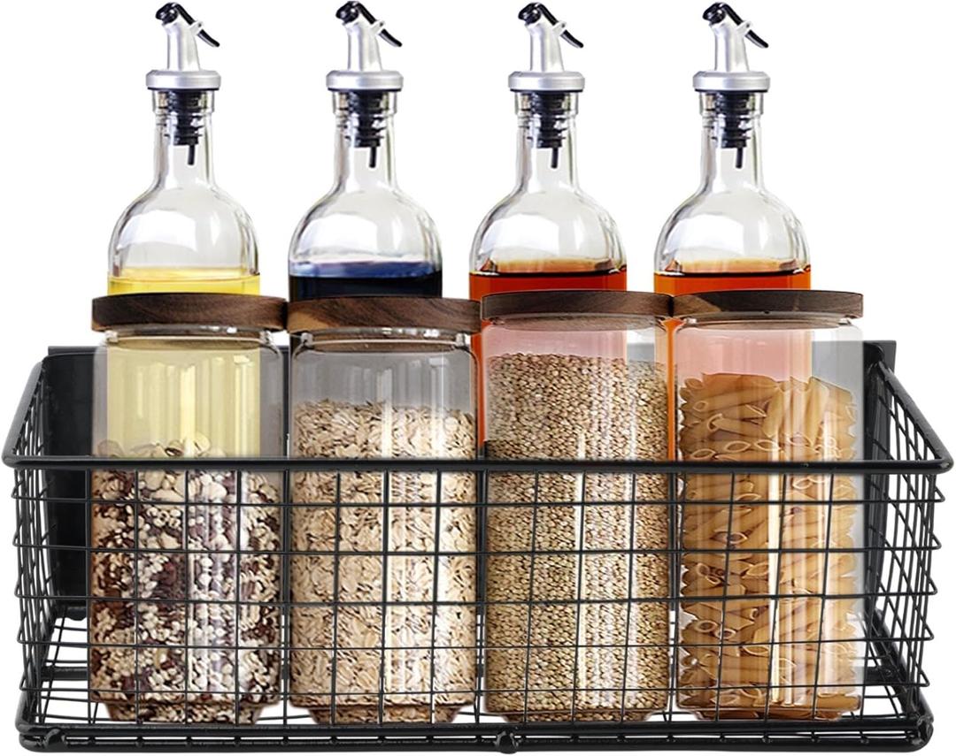 Magnetic Fridge Organizer, Mesh Organizer Shelf Rack Pencil Holder Whiteboard Accessories Office File Foil Food Wrap Spice Pegboard Holder Kitchen Organization(COLOR:Black)