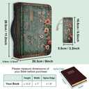 Bible Cover PU Leather Bible Case with Bookmark Vintage Flower Branch Bible Carrying Case for Women Men Christian Bible Note Books Carrying Accessories20.5x28x5.5cm