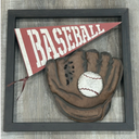 Wall Art Room Decor Rustic baseball glove and ball, baseball Wall Decor Sport Theme, Prints Vintage Canvas Prints Artwork Playroom Boys Bedroom Decor, Home Decor