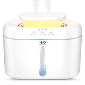 COO Humidifiers for Bedroom, 2L Tank for Large Room, 30 Hour Runtime, 28dB Quiet Cool Mist Humidifier for Home, Baby Nursery, Plants, Indoor, Office, Easy to Fill & Clean,Night Light and Auto Shut-off