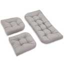 Wicker Chair Cushions Set of 3. Anti-Slip/Waterproof Patio Furniture Chair Cushions. Tufted Outdoor Furniture Cushions 4 Inch Extra Thick. (Black, 44x19)
