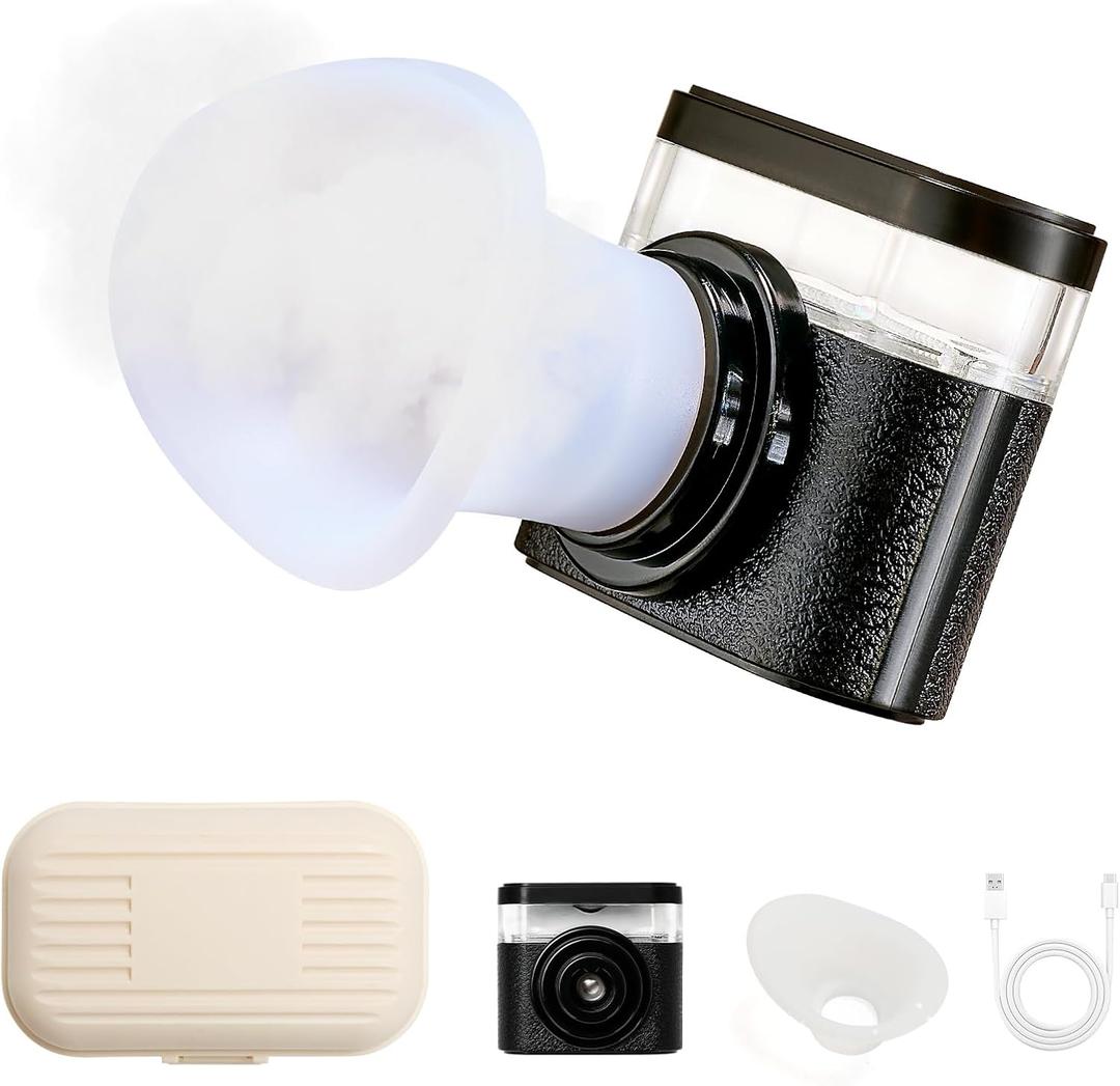 Eye Steamer for Dry Eyes Relief, Portable Electric Heated Steam Therapy Wand Machine with Moist Heat for Natural Tears Restore, Dry Eye Mist Sprayer with Warm Compress and 3 Level-Heat (Black)