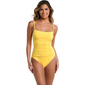 La Blanca Women's One Piece Swimsuit Island Goddess Shirred Side Women's Bathing Suit (16, Pineapple)